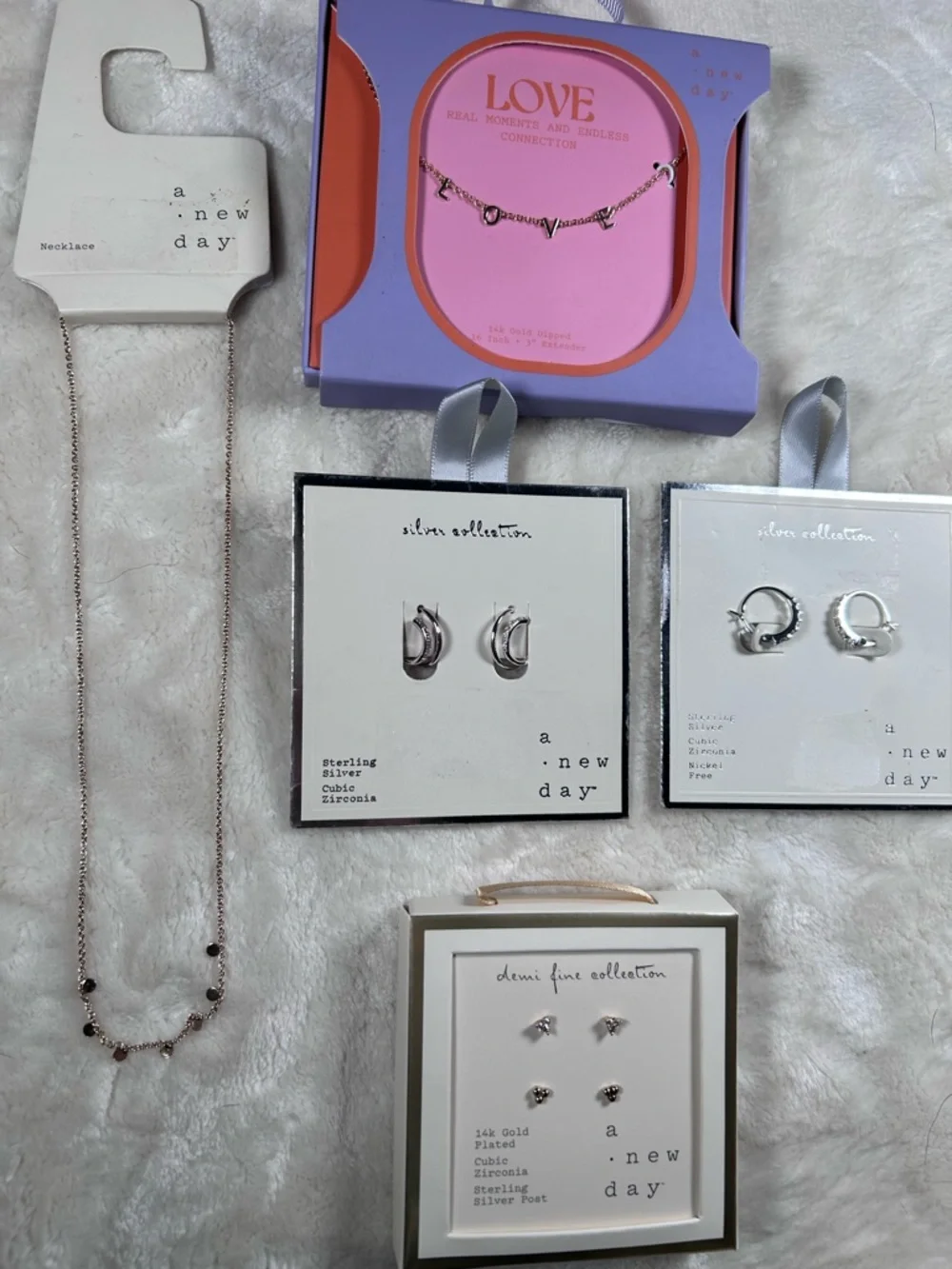 NWT Jewelry Bundle A New Day Demi Fine & Silver Collection, earrings necklaces